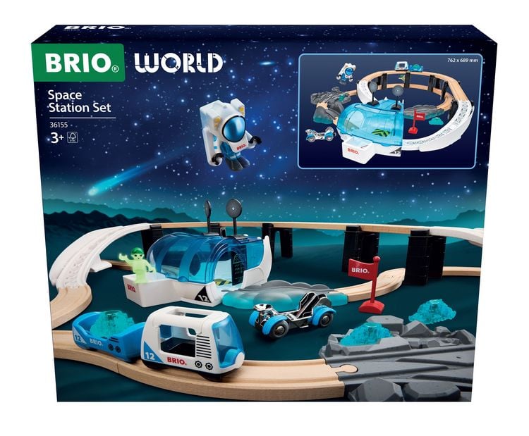 Produktbild: BRIO World - 36155 Gro&szlig;es Weltraumstations-Set - gro&szlig;es Holzeisenbahnset und zauberhaftes Geschenk f&uuml;r Kinder ab 3 Jahren