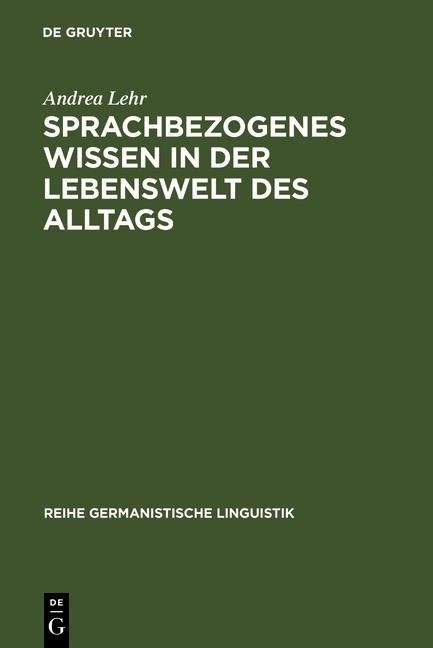 Produktbild: Sprachbezogenes Wissen in der Lebenswelt des Alltags