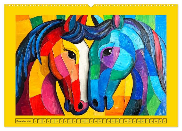 Produktbild: Abstrakte Eleganz. K&uuml;nstlerische Tiermotive in sch&ouml;nen Farben (Wandkalender 2026 DIN A2 quer), CALVENDO Monatskalender