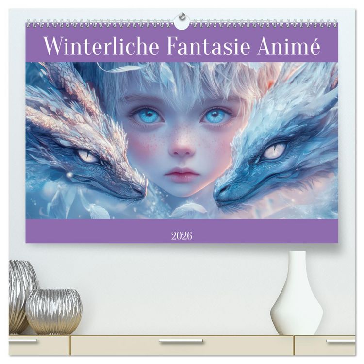 Produktbild: Winterliche Fantasie Anim&eacute; (hochwertiger Premium Wandkalender 2026 DIN A2 quer), Kunstdruck in Hochglanz