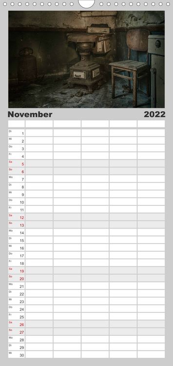 Produktbild: Geheimnisvolle Orte - Lost Places - Familienplaner hoch (Wandkalender 2022 , 21 cm x 45 cm, hoch)