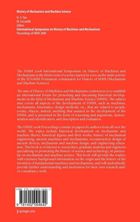 Produktbild: International Symposium on History of Machines and Mechanisms