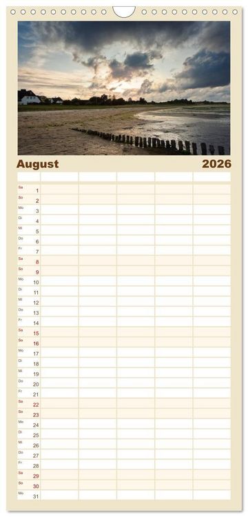 Produktbild: Familienplaner 2026 - Sylt-Abende - Fotografien von Beate Zoellner mit 5 Spalten (Wandkalender, 21 x 45 cm) CALVENDO