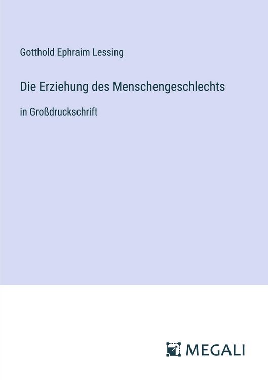 Produktbild: Die Erziehung des Menschengeschlechts