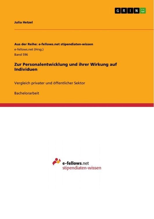 Produktbild: Zur Personalentwicklung und ihrer Wirkung auf Individuen