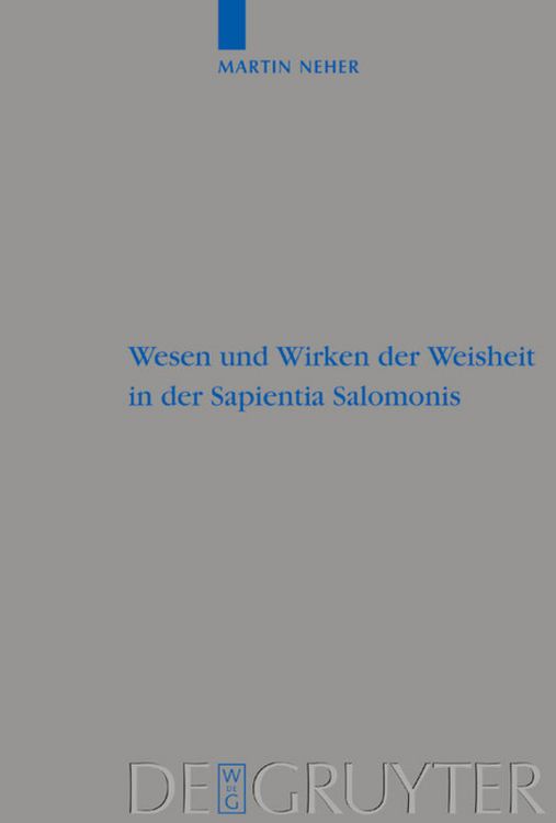 Produktbild: Wesen und Wirken der Weisheit in der Sapientia Salomonis