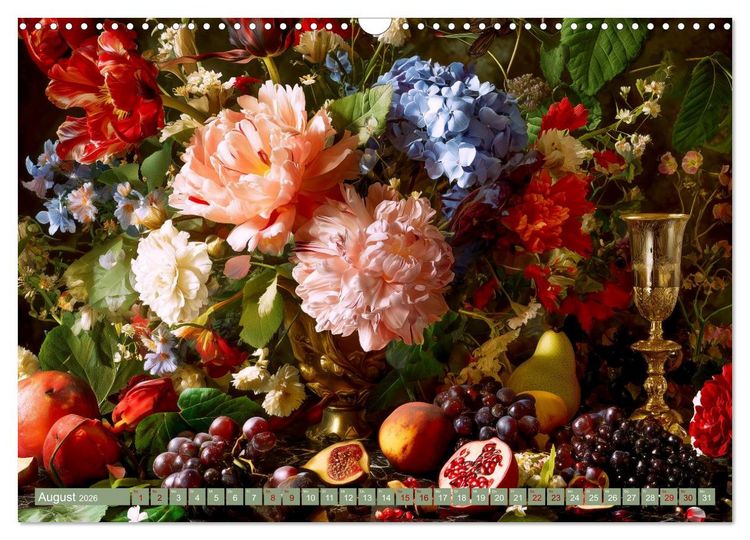 Produktbild: Bloom und Bite. KI mixt Blumen, Obst und Gem&uuml;se (Wandkalender 2026 DIN A3 quer), CALVENDO Monatskalender