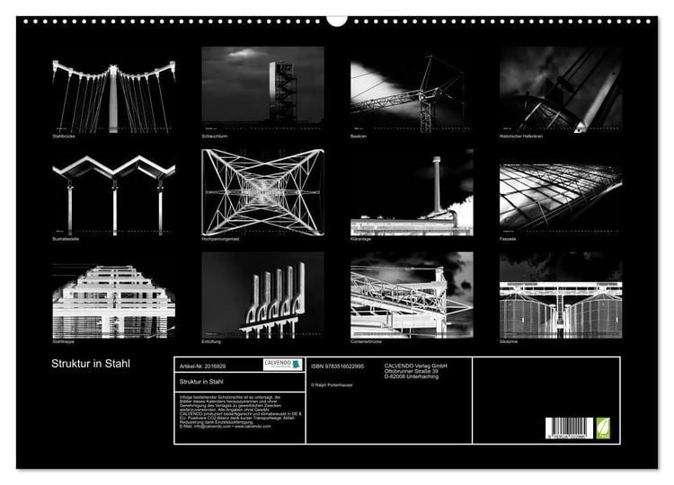 Produktbild: Struktur in Stahl (Wandkalender 2026 DIN A2 quer), CALVENDO Monatskalender