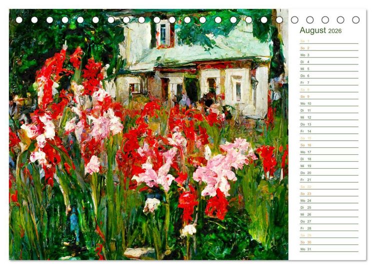 Produktbild: Malerische G&auml;rten - Im Stile des Impressionismus (Tischkalender 2026 DIN A5 quer), CALVENDO Monatskalender
