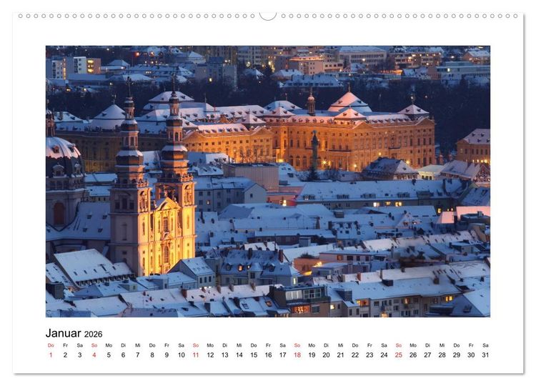 Produktbild: W&uuml;rzburg - Im Lauf der Jahreszeiten (hochwertiger Premium Wandkalender 2026 DIN A2 quer), Kunstdruck in Hochglanz