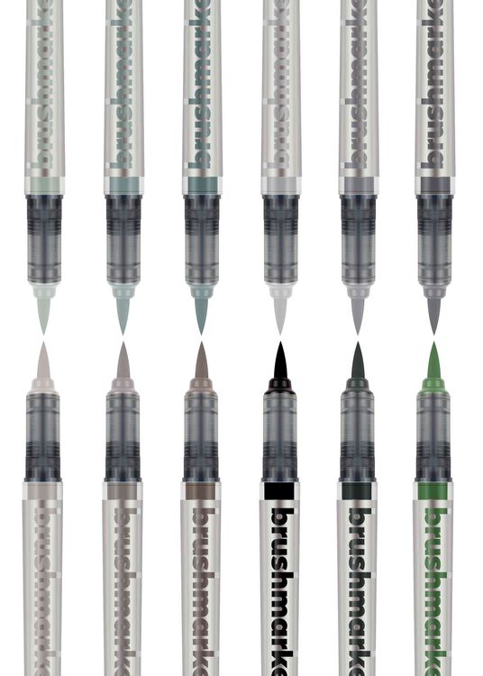 Produktbild: KARIN Marker Brushmarker PRO Gray Colours, 12 Farben