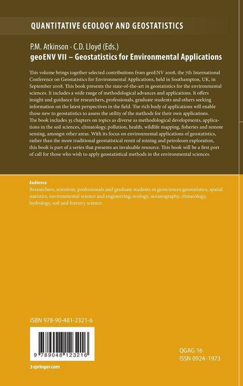 Produktbild: GeoENV VII &ndash; Geostatistics for Environmental Applications