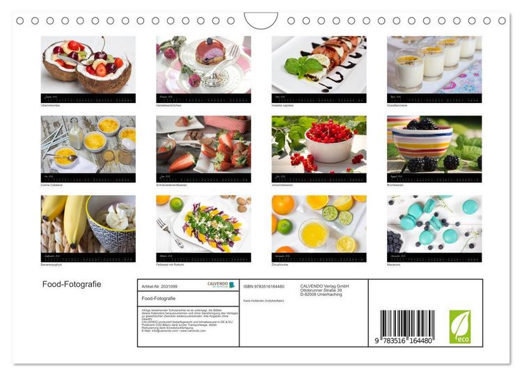 Produktbild: Food-Fotografie (Wandkalender 2026 DIN A4 quer), CALVENDO Monatskalender