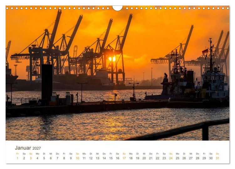 Produktbild: Hamburgs Hafenlichter (Wandkalender 2027 DIN A3 quer), CALVENDO Monatskalender