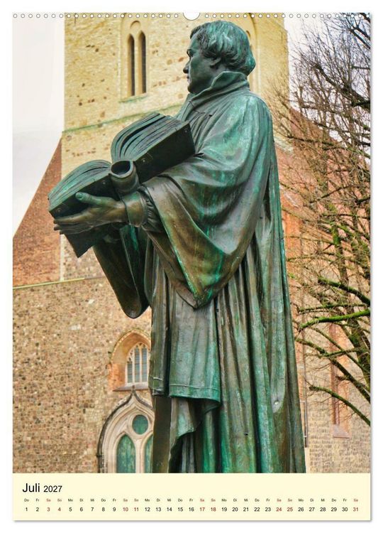 Produktbild: Martin Luther - Orte der Reformation (Wandkalender 2027 DIN A2 hoch), CALVENDO Monatskalender