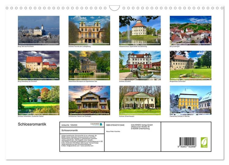 Produktbild: Schlossromantik (Wandkalender 2026 DIN A3 quer), CALVENDO Monatskalender