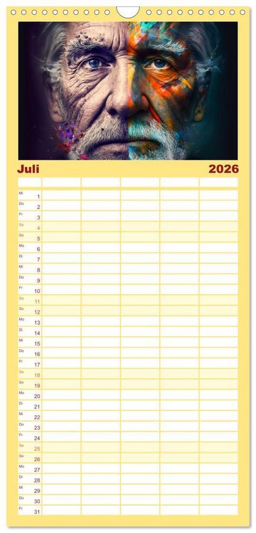 Produktbild: Familienplaner 2026 - Die Menschen sind bunt mit 5 Spalten (Wandkalender, 21 x 45 cm) CALVENDO