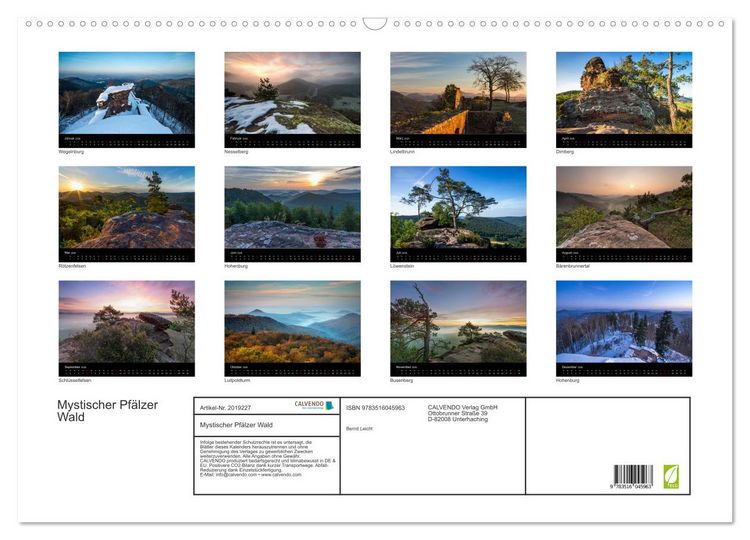 Produktbild: Mystischer Pf&auml;lzer Wald (Wandkalender 2026 DIN A2 quer), CALVENDO Monatskalender