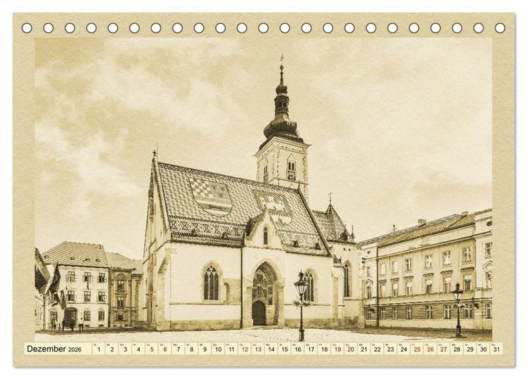 Produktbild: Zagreb &ndash; Ein Kalender im Zeitungsstil (Tischkalender 2026 DIN A5 quer), CALVENDO Monatskalender