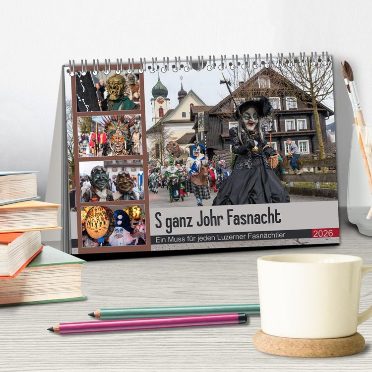 Produktbild: S ganz Johr Fasnacht (Tischkalender 2026 DIN A5 quer), CALVENDO Monatskalender