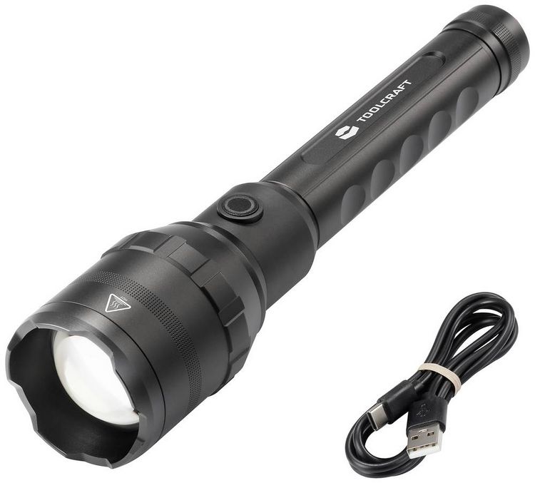 Produktbild: TOOLCRAFT TO-8578257 LED Taschenlampe mit USB-Schnittstelle akkubetrieben 8000lm 10h 730g