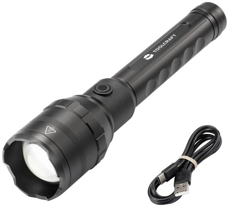 Produktbild: TOOLCRAFT TO-8578260 TO-8578260 LED Taschenlampe mit USB-Schnittstelle akkubetrieben 10.000 lm 10 h 730 g