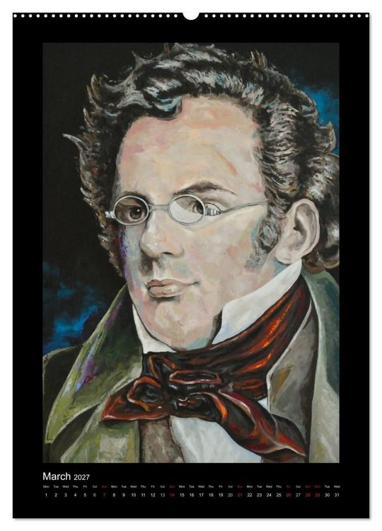 Produktbild: Pop Art Famous composers (High Quality Premium Wall Calendar 2027 DIN A2 portrait),CALVENDO 12 Month Wall Calendar