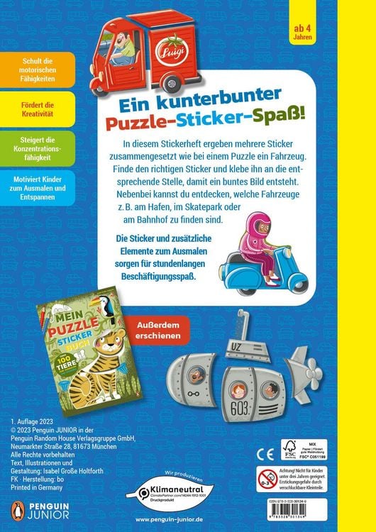 Produktbild: Mein bunter Puzzle-Sticker-Spa&szlig; - Fahrzeuge