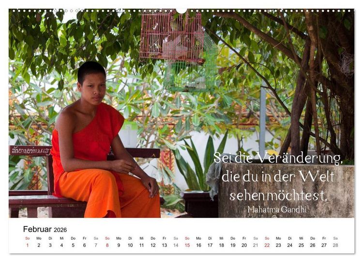 Produktbild: Reisefreu(n)de: Leben in Harmonie - buddhistische Zitate (Wandkalender 2026 DIN A2 quer), CALVENDO Monatskalender