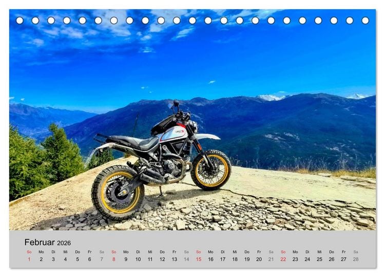 Produktbild: Scrambler Motorr&auml;der mit Stil (Tischkalender 2026 DIN A5 quer), CALVENDO Monatskalender
