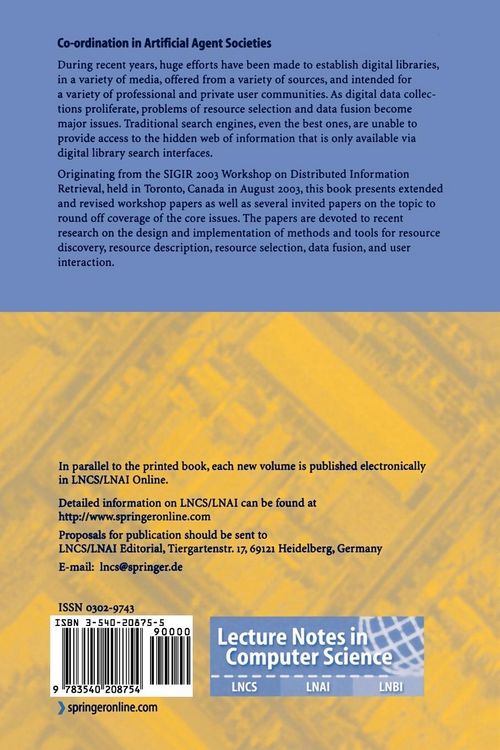 Produktbild: Distributed Multimedia Information Retrieval