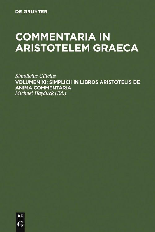 Produktbild: Simplicii in libros Aristotelis de anima commentaria