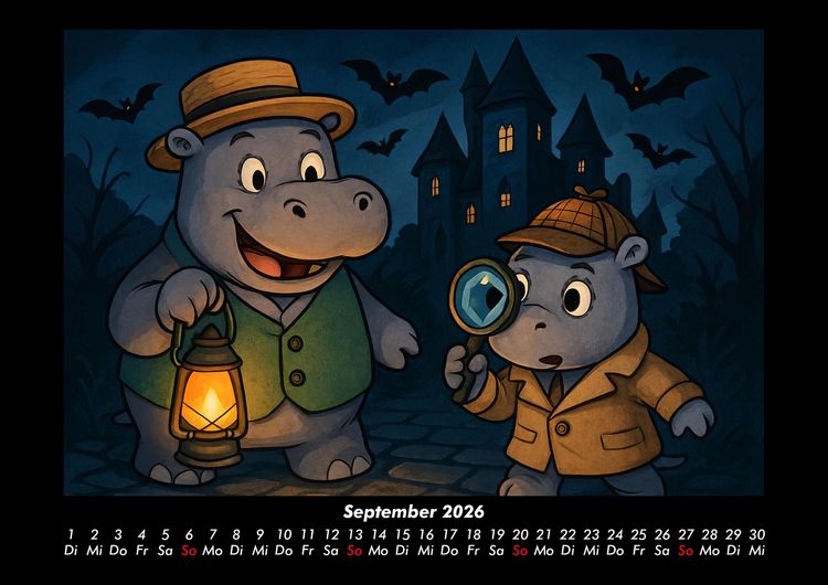 Produktbild: Sash & Sashito - Detektivmission durchs Jahr 2026 Fotokalender DIN A3