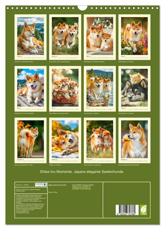 Produktbild: Shiba Inu Momente. Japans elegante Seelenhunde (Wandkalender 2027 DIN A3 hoch), CALVENDO Monatskalender