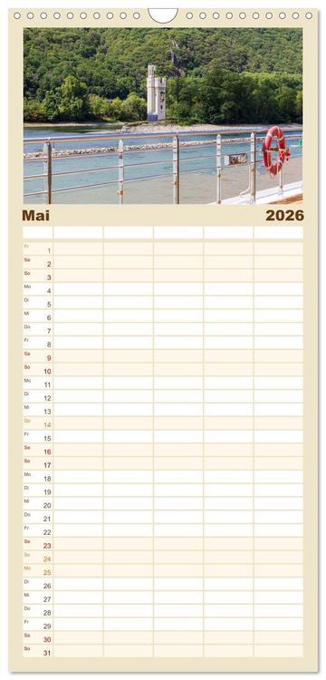 Produktbild: Familienplaner 2026 - Eine Kreuzfahrt auf dem Rhein mit 5 Spalten (Wandkalender, 21 x 45 cm) CALVENDO
