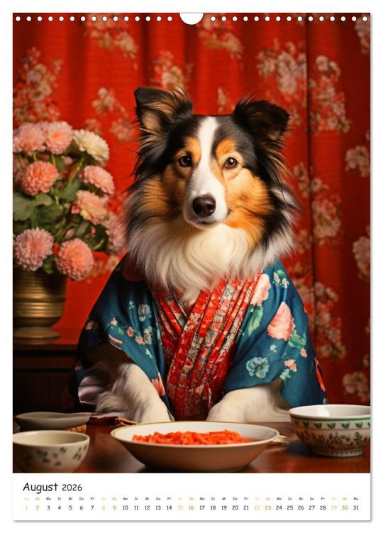 Produktbild: Hunde & Ramen - Ein Jahr voller Genuss und Freude (Wandkalender 2026 DIN A3 hoch), CALVENDO Monatskalender