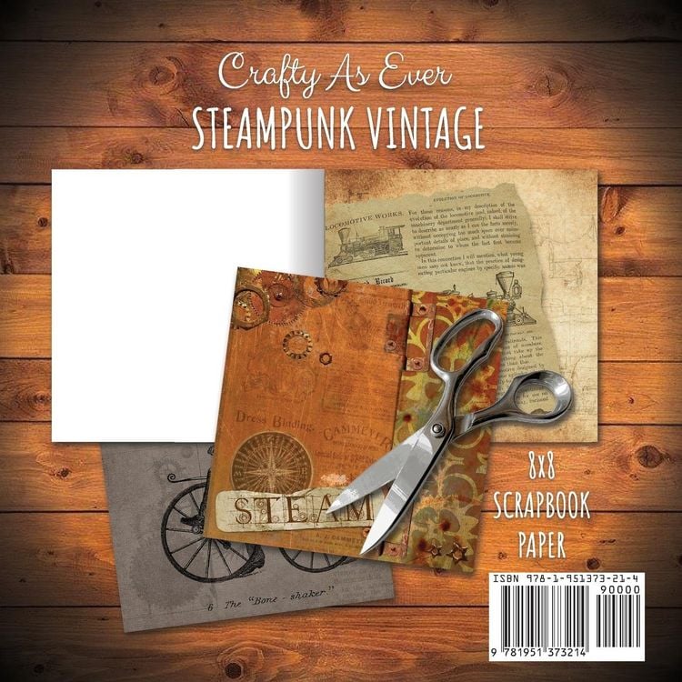 Produktbild: Vintage Steampunk Scrapbook Paper Pad 8x8 Scrapbooking Kit for Papercrafts, Cardmaking, DIY Crafts, Old Retrofuturistic Theme, Vintage Design