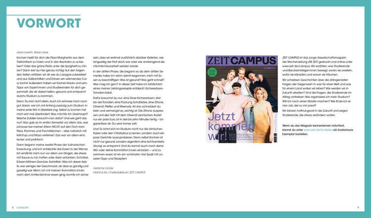 Produktbild: Studieren, kochen, leben: Das Kochbuch f&uuml;r Studierende in Kooperation mit ZEIT Campus