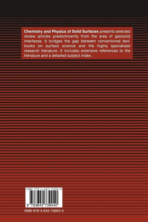Produktbild: Chemistry and Physics of Solid Surfaces VII