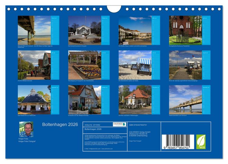 Produktbild: Boltenhagen 2026 (Wandkalender 2026 DIN A4 quer), CALVENDO Monatskalender