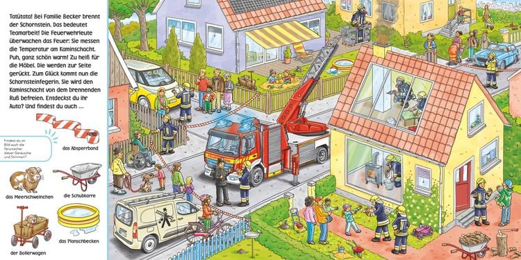 Produktbild: H&ouml;r mal (Soundbuch): Wimmelbuch: Feuerwehr
