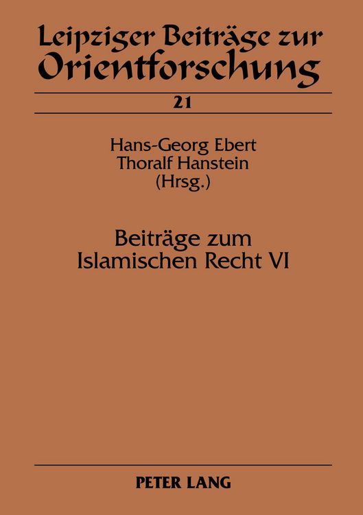 Produktbild: Beitr&auml;ge zum Islamischen Recht VI