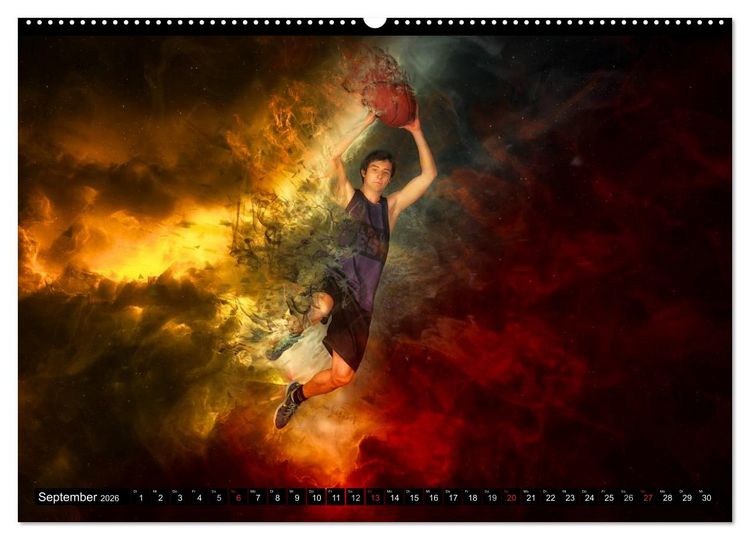 Produktbild: Basketball Fantasiewelten (hochwertiger Premium Wandkalender 2026 DIN A2 quer), Kunstdruck in Hochglanz