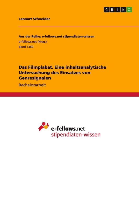 Produktbild: Das Filmplakat. Eine inhaltsanalytische Untersuchung des Einsatzes von Genresignalen