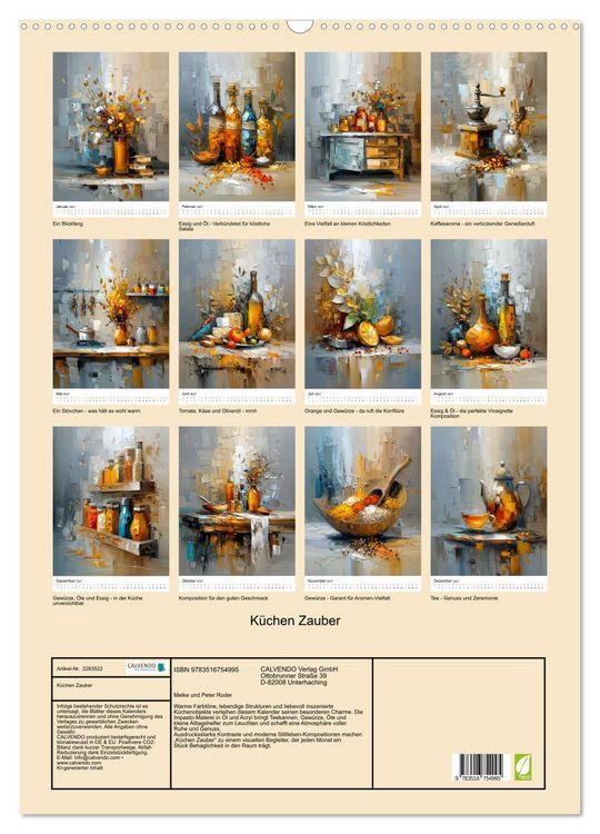 Produktbild: K&uuml;chen Zauber (Wandkalender 2027 DIN A2 hoch), CALVENDO Monatskalender