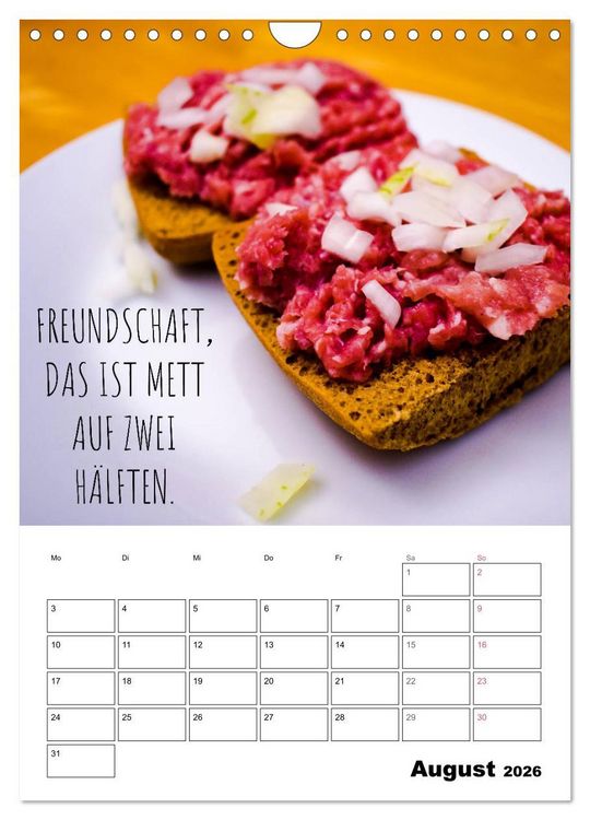 Produktbild: Mettkalender - Spread Some Mett. (Wandkalender 2026 DIN A4 hoch), CALVENDO Monatskalender
