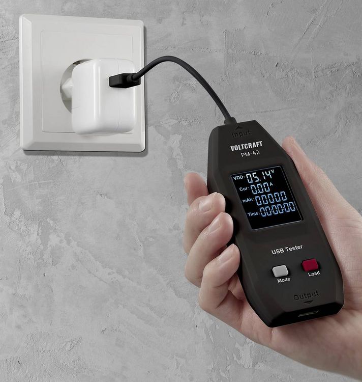 Produktbild: VOLTCRAFT PM-42 USB Typ A Tester mit Zuschaltung von Last