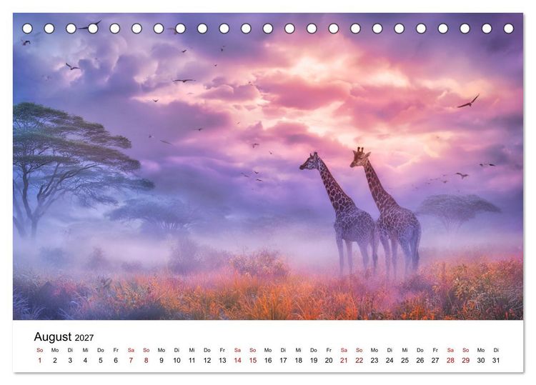 Produktbild: Sanfte Riesen - Giraffen in ihrer Welt (Tischkalender 2027 DIN A5 quer), CALVENDO Monatskalender