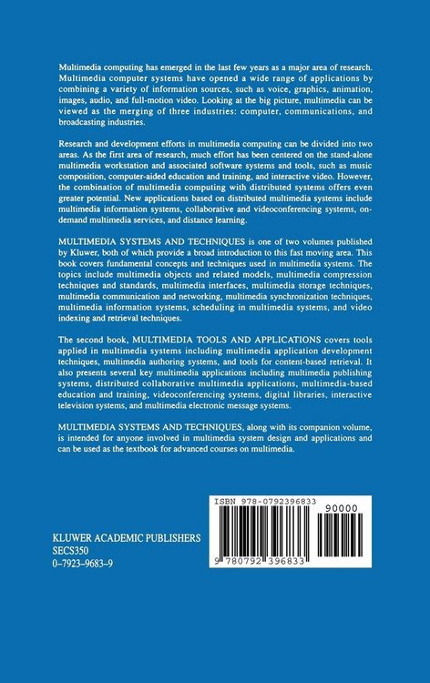 Produktbild: Multimedia Systems and Techniques
