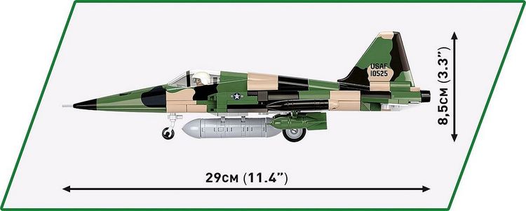 Produktbild: COBI Historical Collection 2425 - Northrop F-5A Freedom Fighter, Kampfflugzeug, Vietman War, 1:48 Bausatz, 352 Klemmbausteine/1 Figur